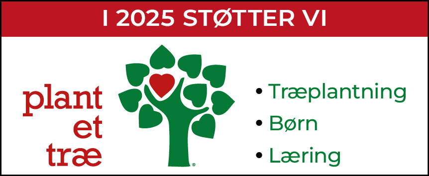 I 2025 støtter vi Plant et Træ – træplantning, børn og læring